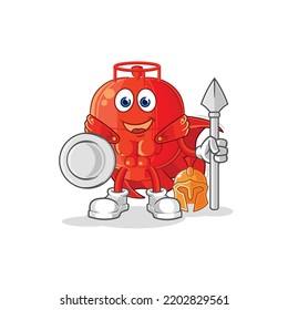 the gas cylinder spartan character. cartoon mascot vector