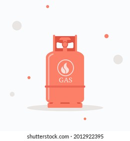 Gas cylinder tank. LPG propane bottle icon container. Oxygen gas cylinder canister fuel storage vector illustration.