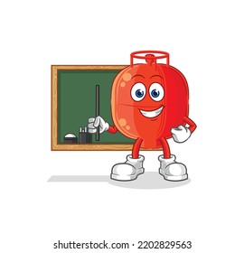 the gas cylinder teacher vector. cartoon character