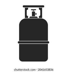 Gas cylinder vector black icon. Vector illustration lpg on wite background. Isolated black illustration icon of gas cylinder.