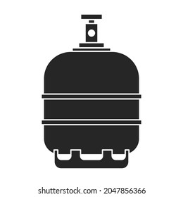 Gas cylinder vector black icon. Vector illustration lpg on wite background. Isolated black illustration icon of gas cylinder.