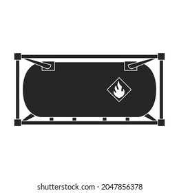 Gas cylinder vector black icon. Vector illustration lpg on wite background. Isolated black illustration icon of gas cylinder.