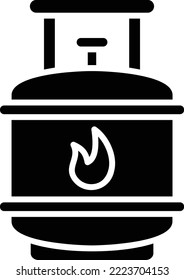 Icono vectorial del cilindro de gas. Se puede usar para imprimir, móviles y aplicaciones web.