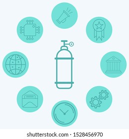 Gas cylinder vector icon sign symbol