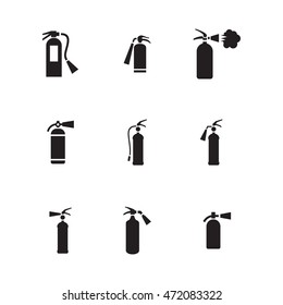 Gas cylinder vector icons. Simple illustration set of 9 gas cylinderr elements, editable icons, can be used in logo, UI and web design