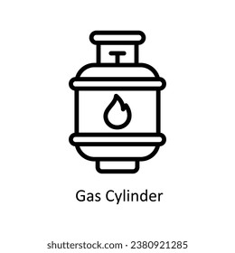 Gas Cylinder  vector  outline Design illustration. Symbol on White background EPS 10 File 