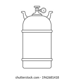 Gas cylinder vector outline icon. Vector illustration lpg on wite background. Isolated outline illustration icon of gas cylinder.