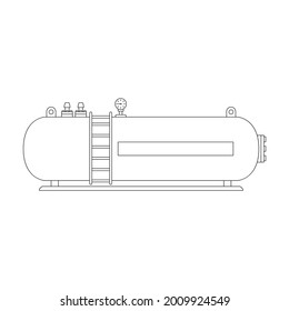 Gas cylinder vector outline icon. Vector illustration lpg on wite background. Isolated outline illustration icon of gas cylinder.