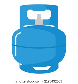 Gas Cylinder Vector Tank. Container Lpg Propane Bottle Icon. Blue Oxygen Gas Cylinder Fuel Storage.