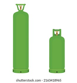 Gas cylinder vector tank. Lpg propane bottle icon container. Oxygen gas cylinder canister fuel storage. Vector icon set