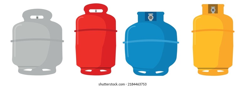 Gas Cylinder Vector Tank. Lpg Propane Bottle Icon Container. Oxygen Gas Cylinder Canister Fuel Storage.