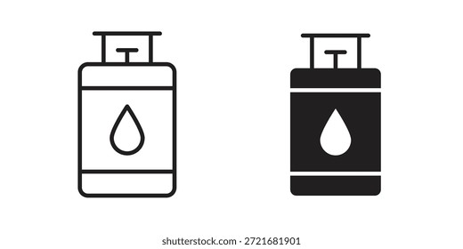 Gasflaschen-Symbol flach und dünn Hub Vektorpaket. Bearbeitbarer Symbolsatz