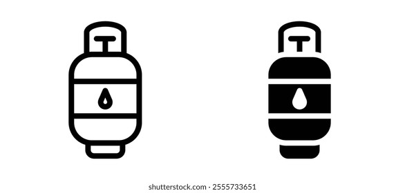 Gas cylinders icon symbol collection on white background.