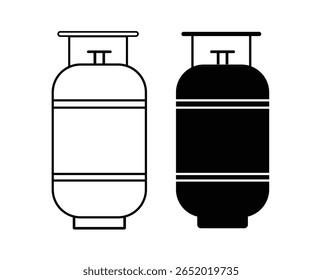 Gas cylinders icon vector. Lpg cylinder icon. LPG gas cylinder, tank vector symbol design for app. Vector illustration
