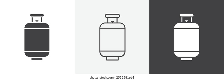 Gas cylinders icon vector set for ui designs