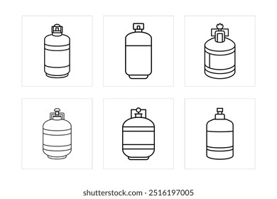 Cilindros de gas Línea Arte Diseño de Ilustración vectorial