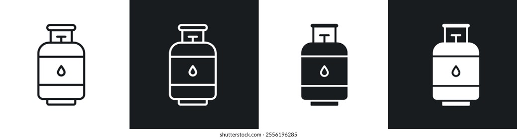 Gas cylinders linear icon set for app, and web design.