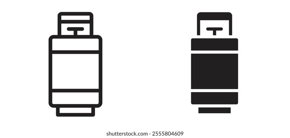 Gas cylinders liner icon vector set.