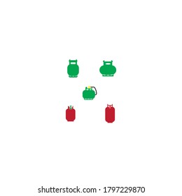 Gas cylinders vector design ilustration icon templat

