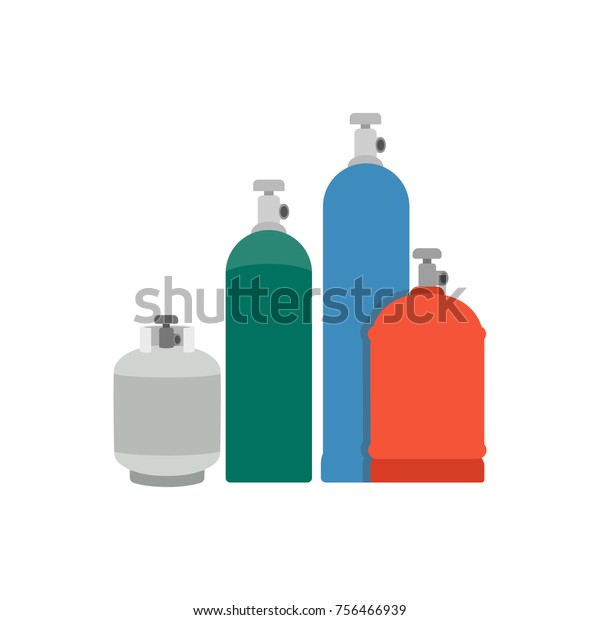 Gas Cylinders Vector Illustration Stock Vector (Royalty Free) 756466939 ...