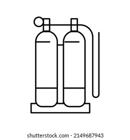 gas cylinders for welding line icon vector. gas cylinders for welding sign. isolated contour symbol black illustration