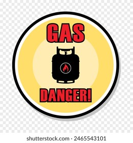 Gas, peligro, pegatina, Ilustración vectorial