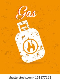 gas design over orange background vector illustration
