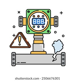 Gas Detector Fill Color Icon, Vector illustration.