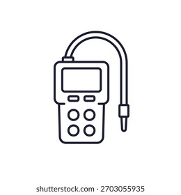gas detector icon, line design on white