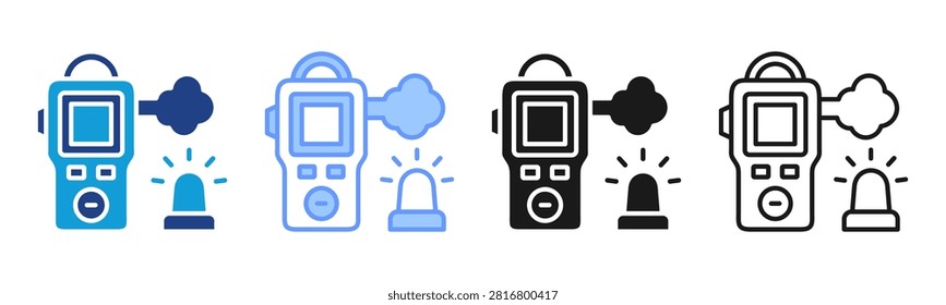 Gas Detector icon set multiple style collection