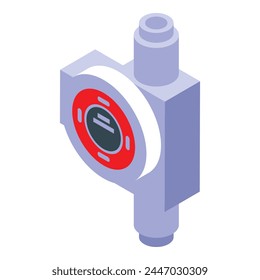 Gas detector instrument icon isometric vector. Meter accident. Home fire