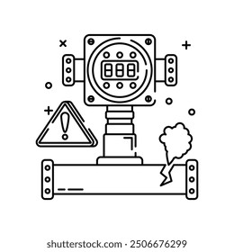 Gas Detector Outline Icon, Vector illustration