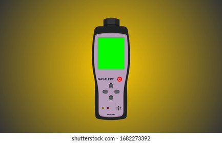 Gas Detector vector, Gas Detector with digital LCD display vector.