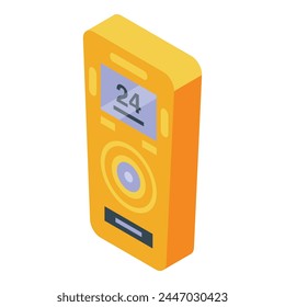 Gas device icon isometric vector. Meter instrument. Leak smoke