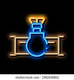 gas device neon light sign vector. Glowing bright icon gas device sign. transparent symbol illustration