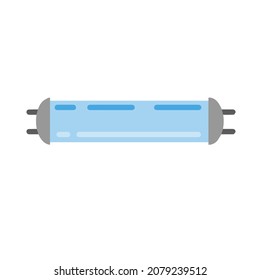 Lámpara de descarga de gas. Bombilla azul. Dispositivo de alumbrado. Diseño plano