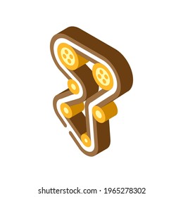 gas distribution mechanism belt gdm car isometric icon vector. gas distribution mechanism belt gdm car sign. isolated symbol illustration