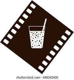 Gas drink cup vector icon illustration design