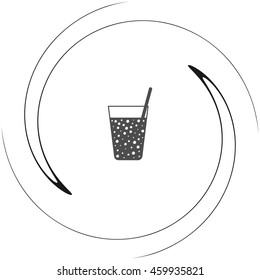 Gas drink cup vector icon illustration design