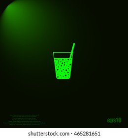 Gas drink cup vector icon illustration design