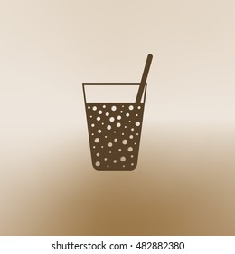 Gas drink cup vector icon illustration design