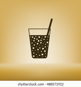 Gas drink cup vector icon illustration design