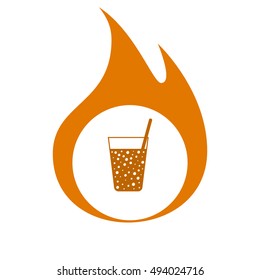 Gas drink cup vector icon illustration design