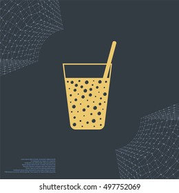Gas drink cup vector icon illustration design