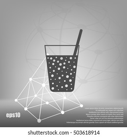 Gas drink cup vector icon illustration design