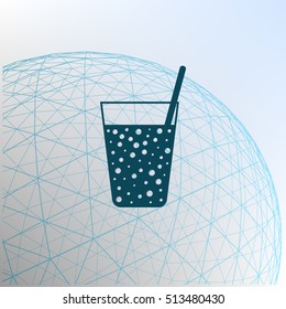 Gas drink cup vector icon illustration design