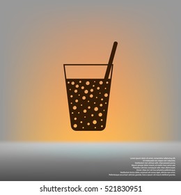 Gas drink cup vector icon illustration design