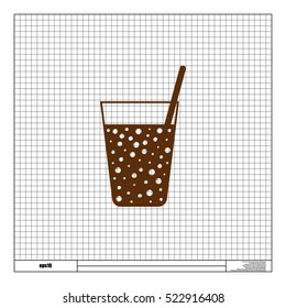 Gas drink cup vector icon illustration design