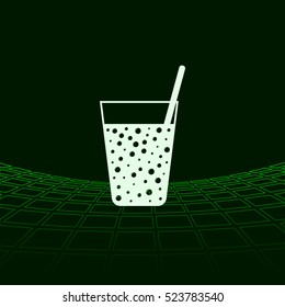 Gas drink cup vector icon illustration design