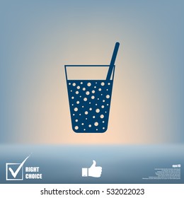 Gas drink cup vector icon illustration design